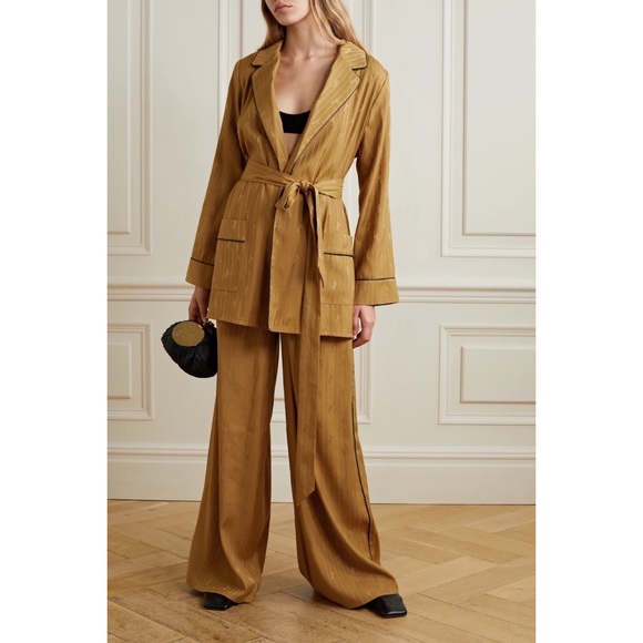 L'AGENCE Jackets & Blazers - NWT L’AGENCE SET Skyler Belted Satin-Jacquard Jacket & Pants